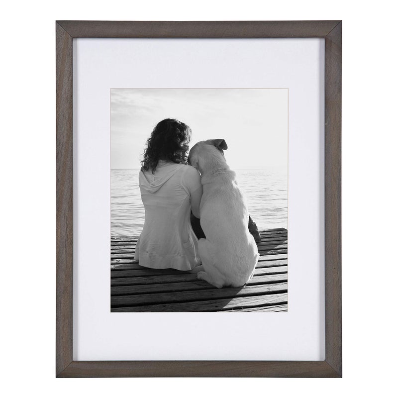 DesignOvation Gallery Wood Photo Frame Set for Customizable Wall Display, Charcoal Gray 11x14 matted to 8x10, Pack of 4 - Image 2
